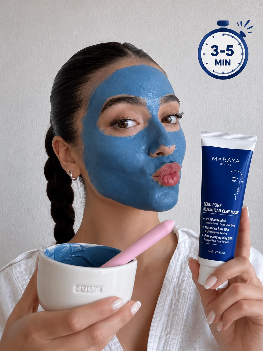 Blue Nila Mask 💙 ZERO Pores & Points Noirs 4%Niacinamide