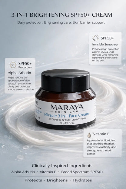 3 in 1 Miracle Sunscreen — SPF50+ Invisible and Brightens